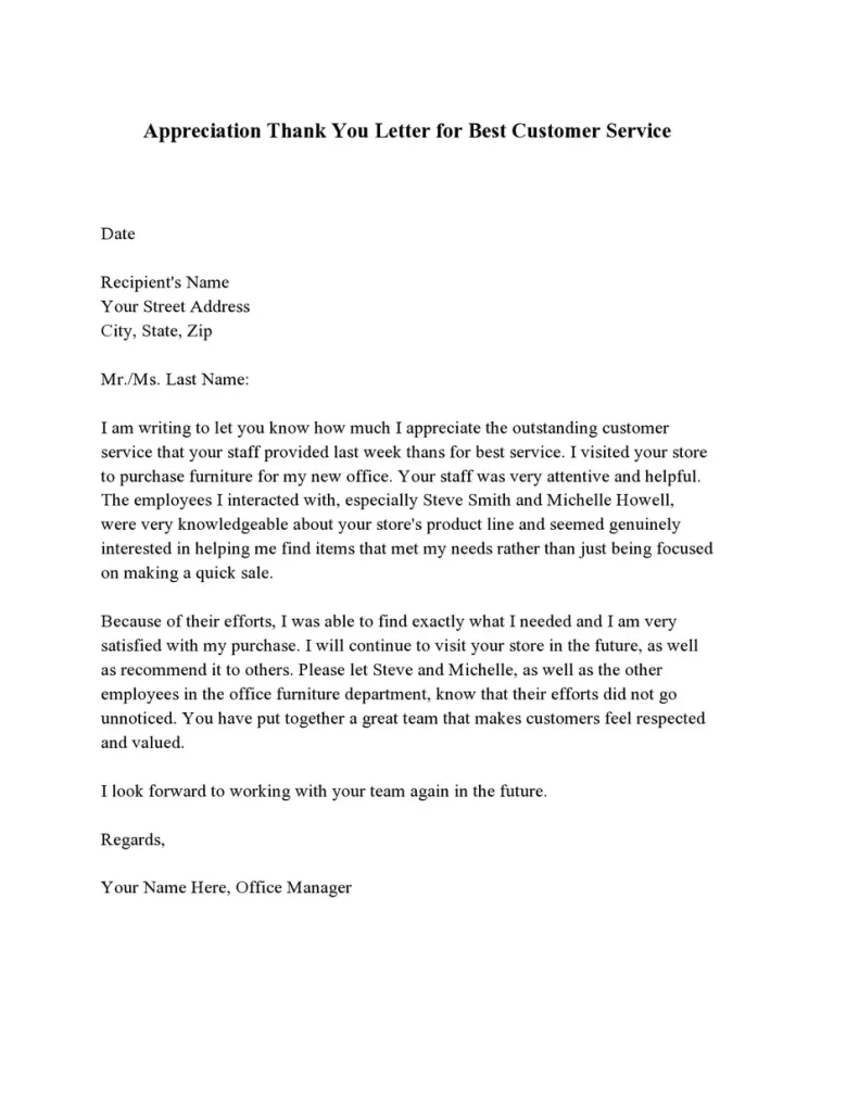 Appreciation Letter for Business 02