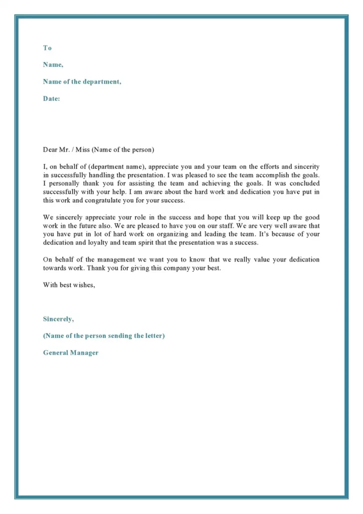 Appreciation Letter for Business 06