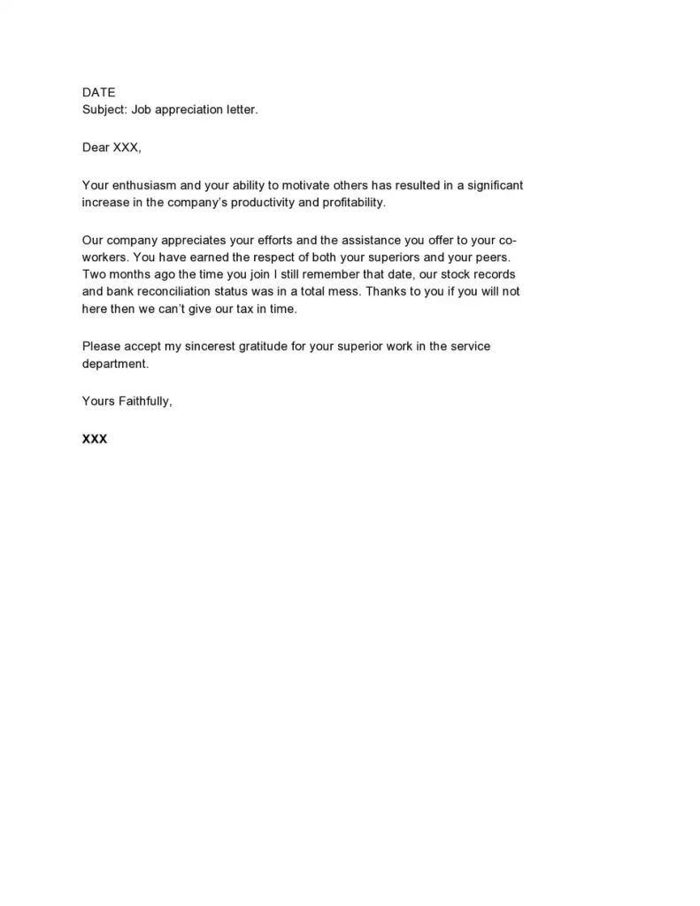 Appreciation Letter for Business 08