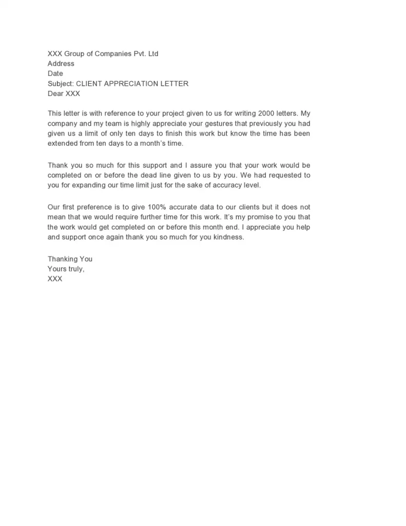 Appreciation Letter for Business 09