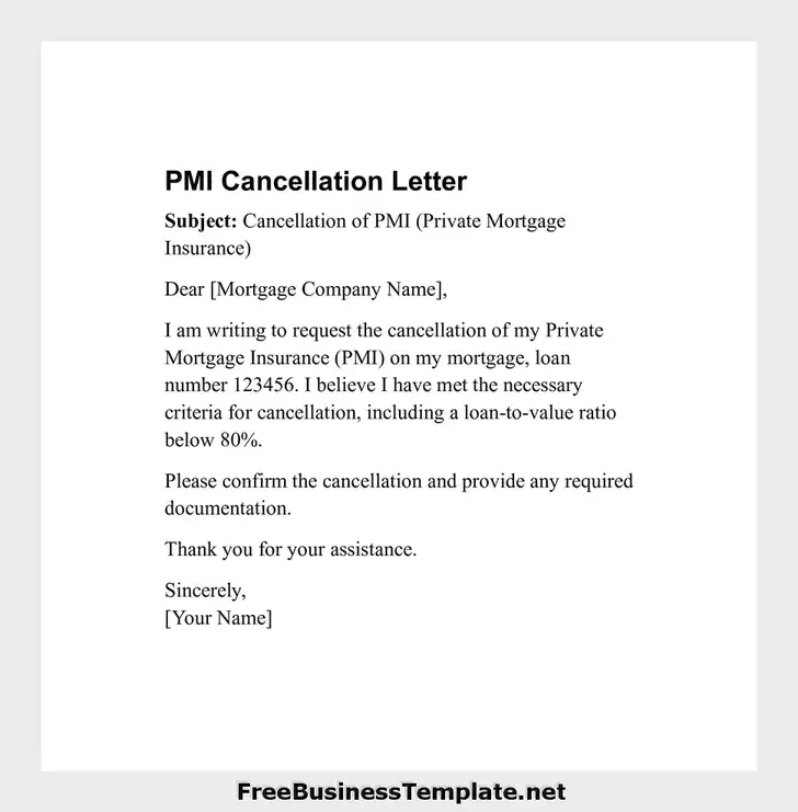 PMI Cancellation Letter