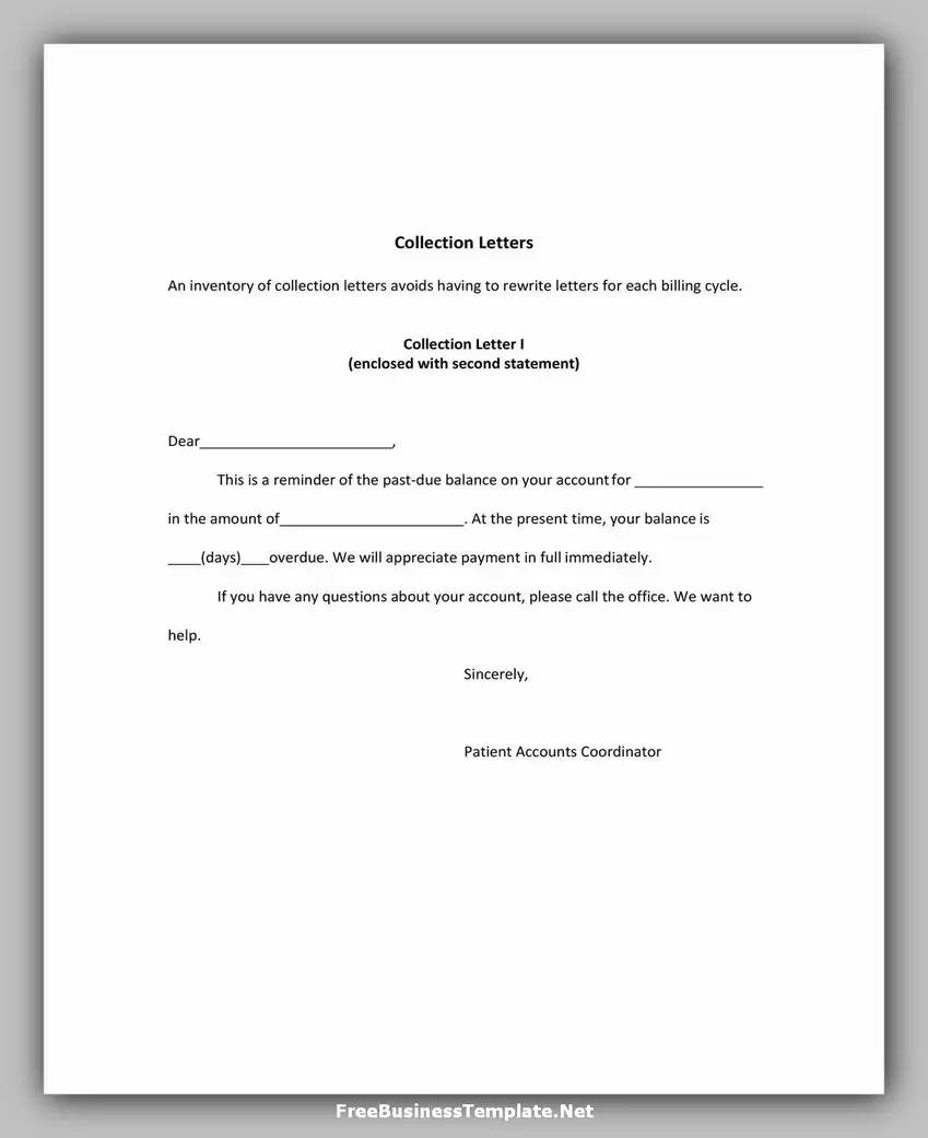 Collection letter Examples for Business 01