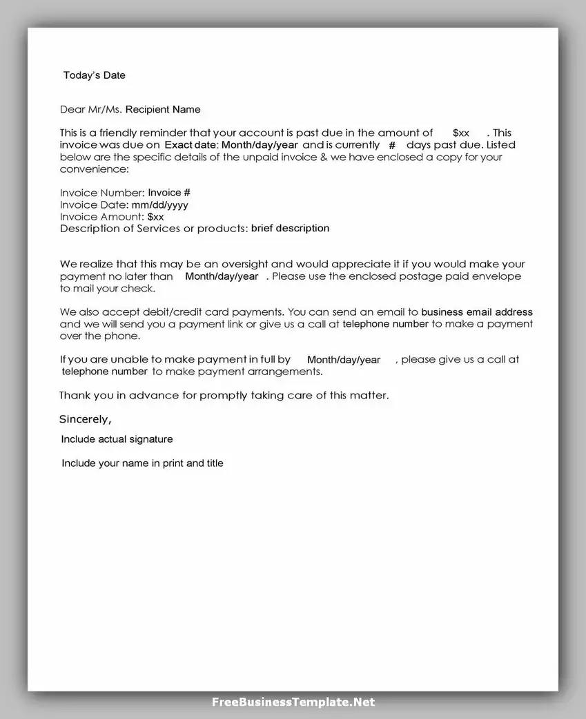 Collection letter Examples for Business 07