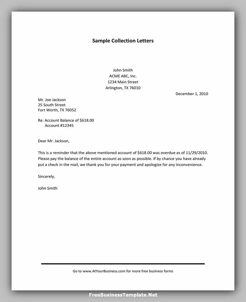 Collection letter Examples for Business 08