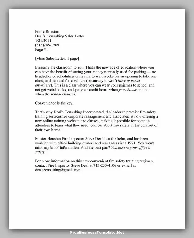 Sales Letter Example for Business 03