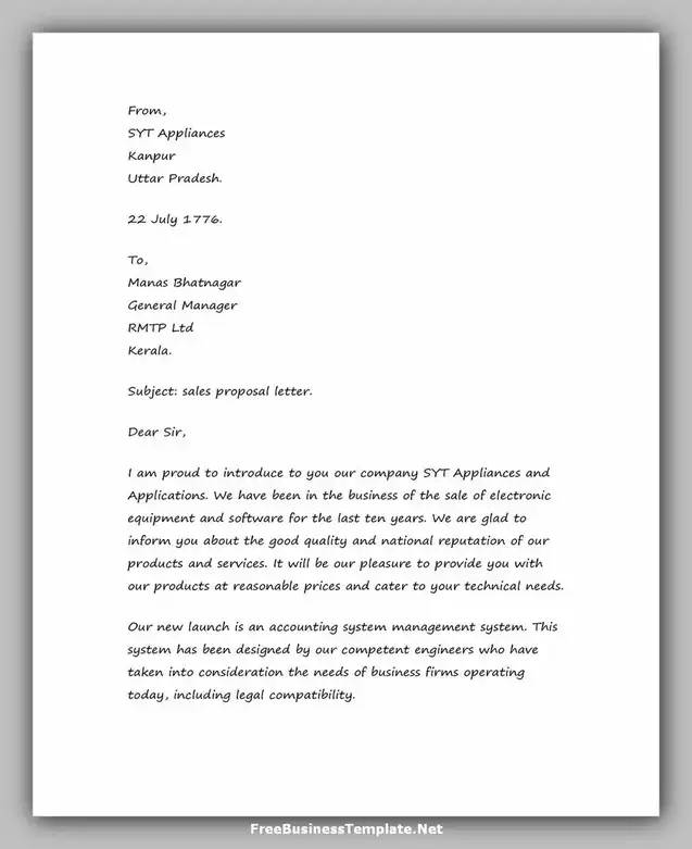 Sales Letter Example for Business 04