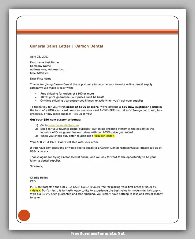 Sales Letter Example for Business 05