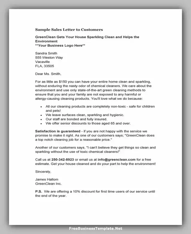 Sales Letter Example for Business 10