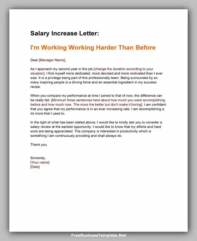 Sample Salary Increase Letter Template 03