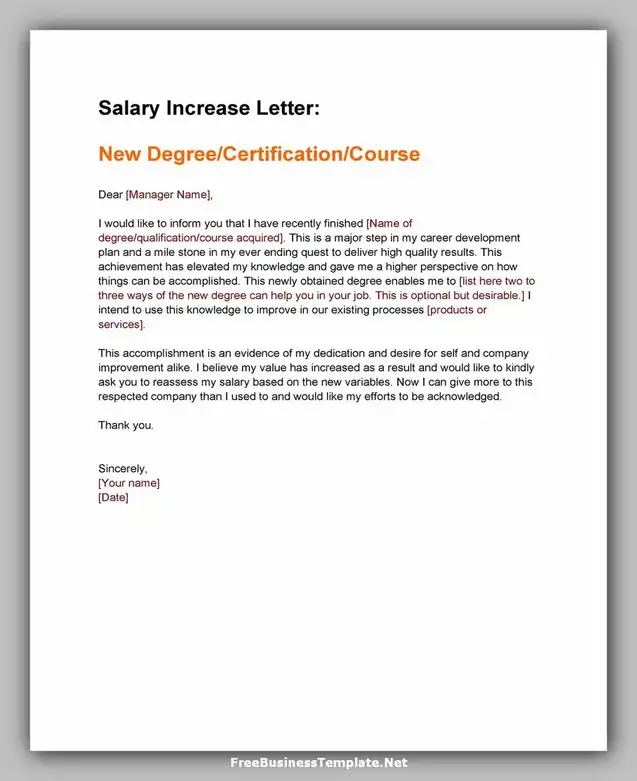 Sample Salary Increase Letter Template 04