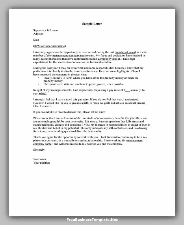 Sample Salary Increase Letter Template 07