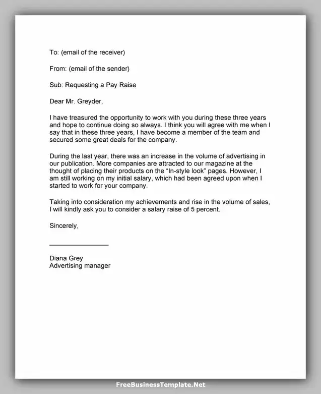 Sample Salary Increase Letter Template 08