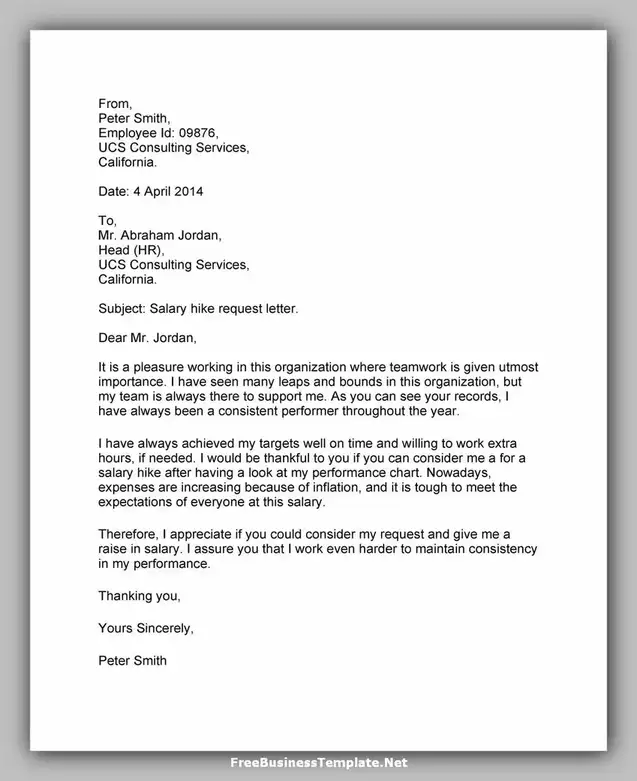 Sample Salary Increase Letter Template 09