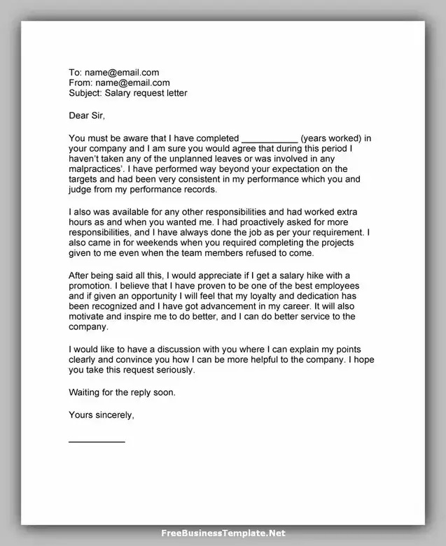 Sample Salary Increase Letter Template 10