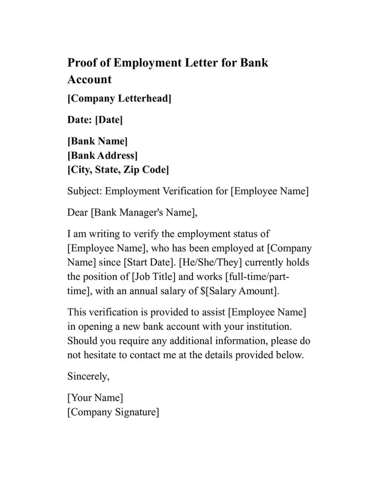 proof of employment letter for visa australia