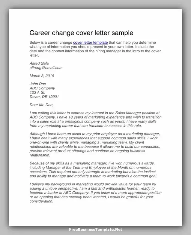 Career Change Cover Samples 08