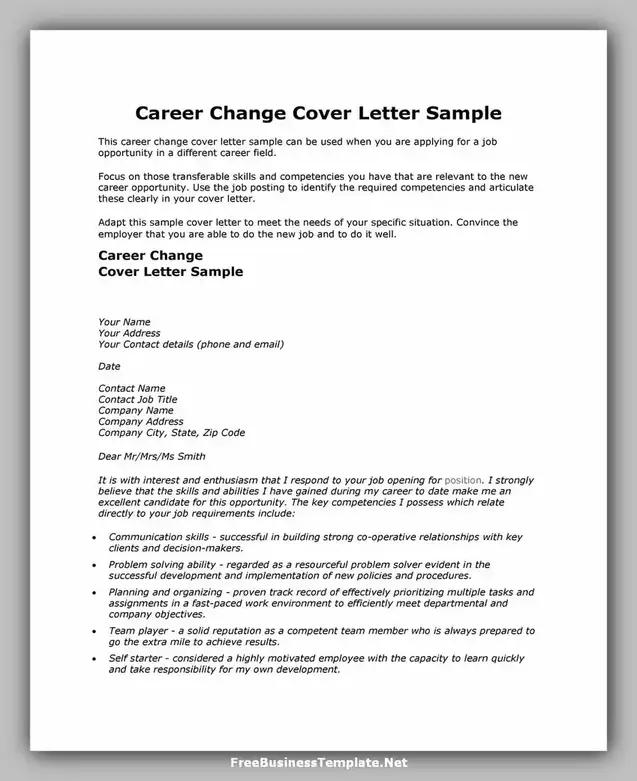 Career Change Cover Samples 09