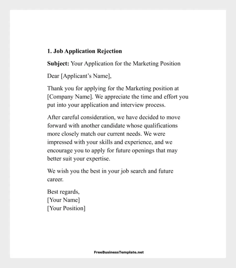 Job Application Rejection