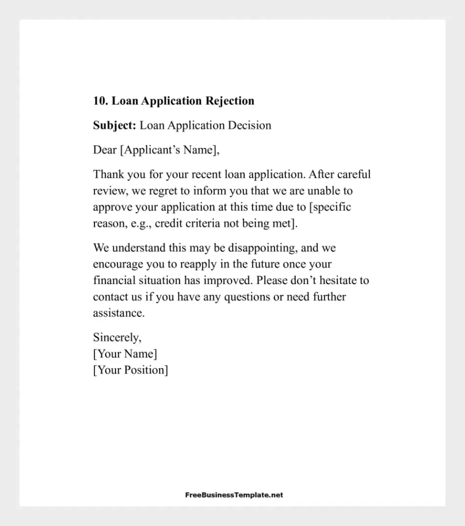 Loan Application Rejection