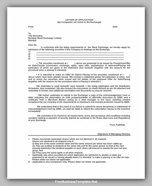 letter of Application Template Word 32