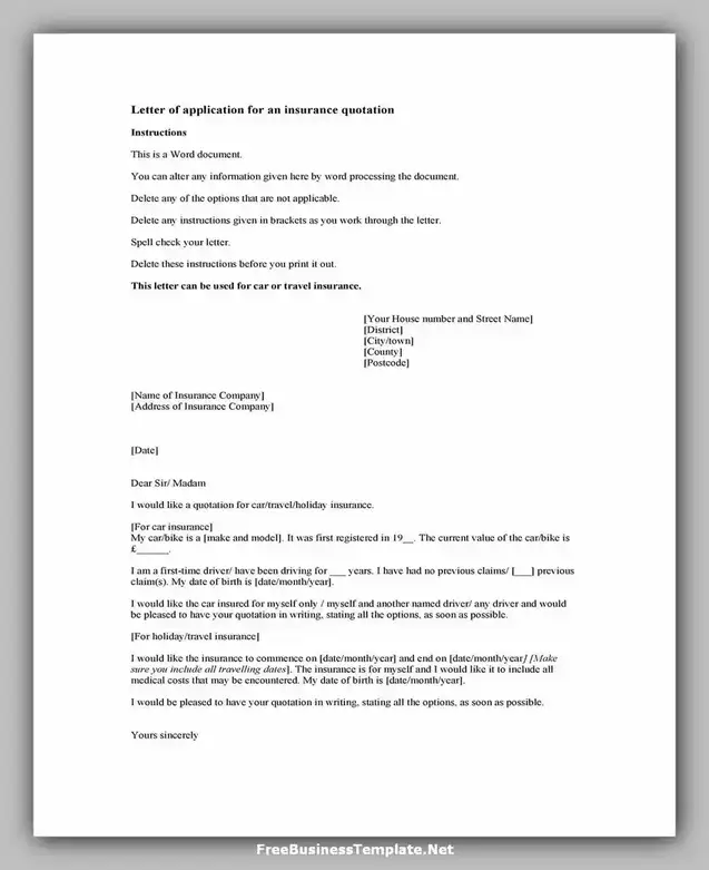 letter of Application Template Word 33