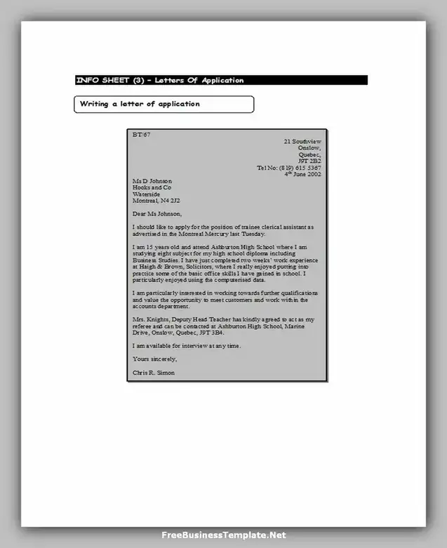 letter of Application Template Word 38