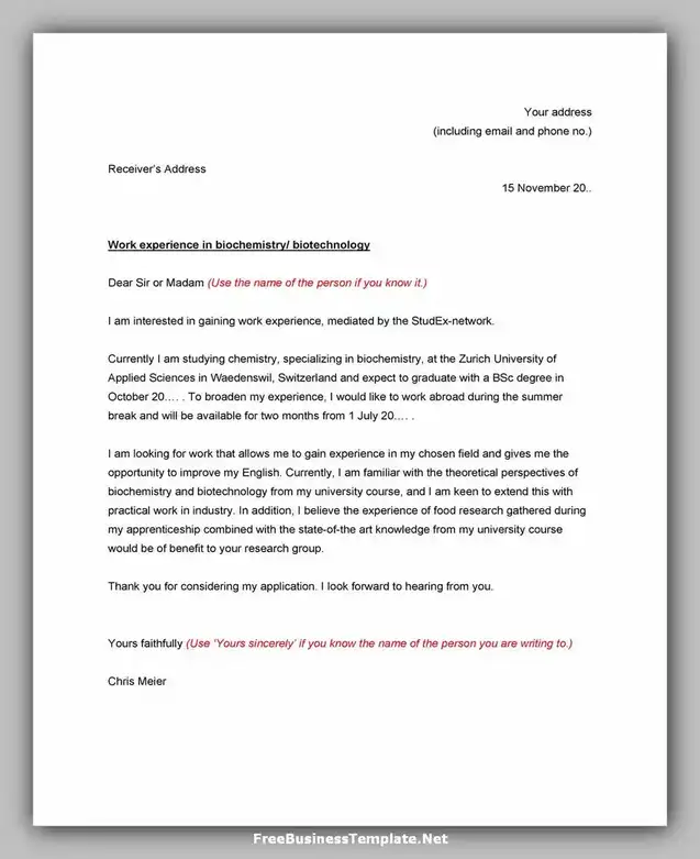 letter of Application Template Word 40