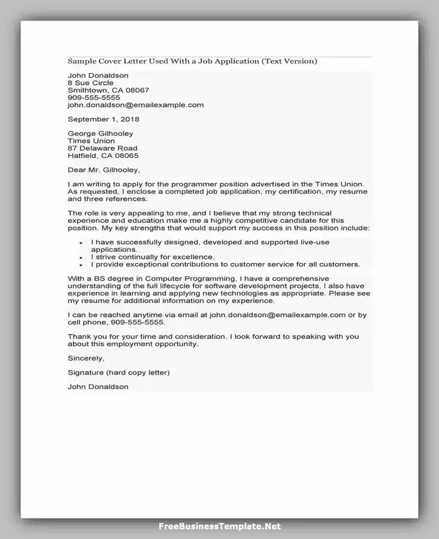 letter of Application Template Word 42