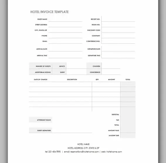 Free Hotel Receipt Template 14