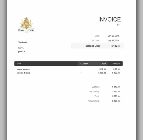 Free Hotel Receipt Template 20