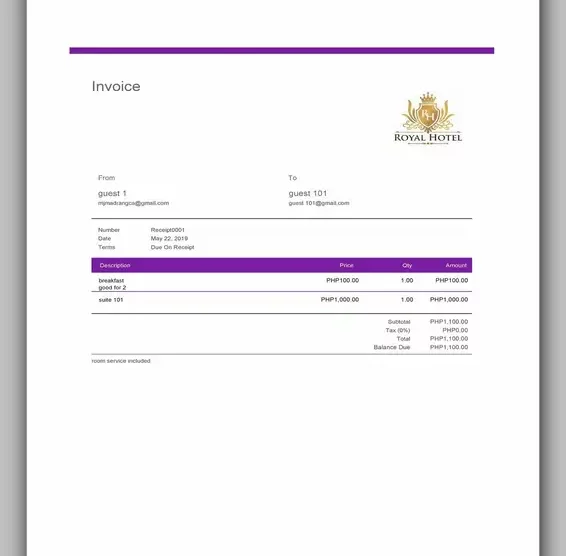 Free Hotel Receipt Template 21