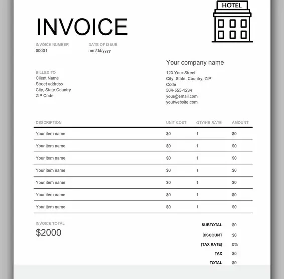 Free Hotel Receipt Template 23