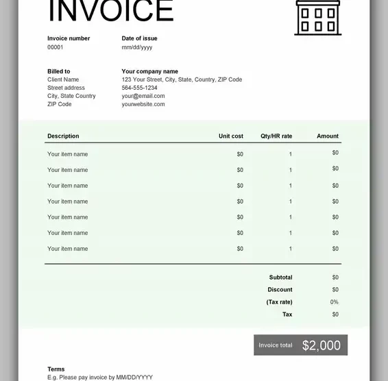 Free Hotel Receipt Template 24