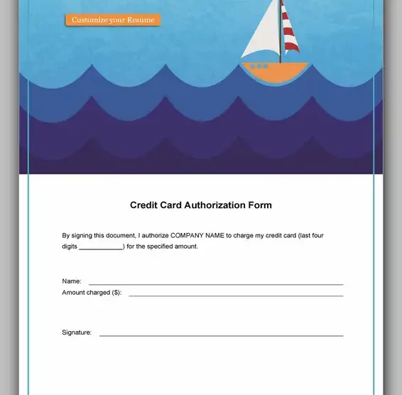 Free Credit Card Authorization Form Template Word 25