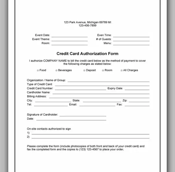 Free Credit Card Authorization Form Template Word 26