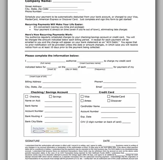 Free Credit Card Authorization Form Template Word 32