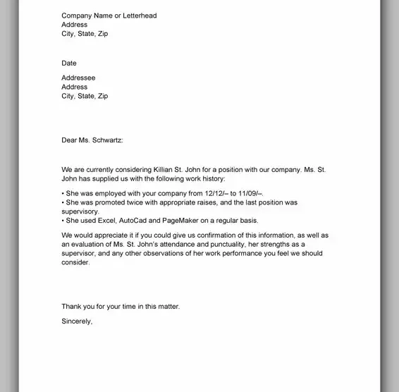 Proof of Employment Letter Example 24