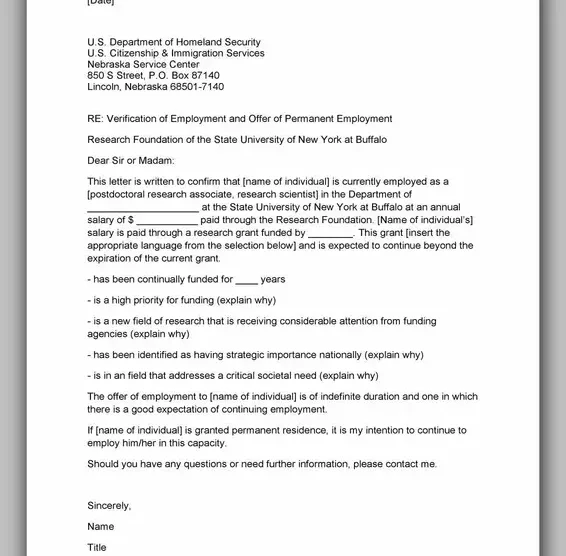 Proof of Employment Letter Example 34