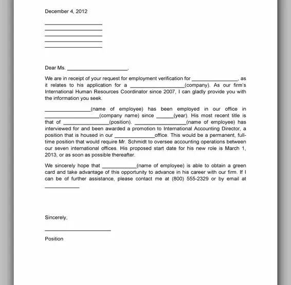 Proof of Employment Letter Samples 03