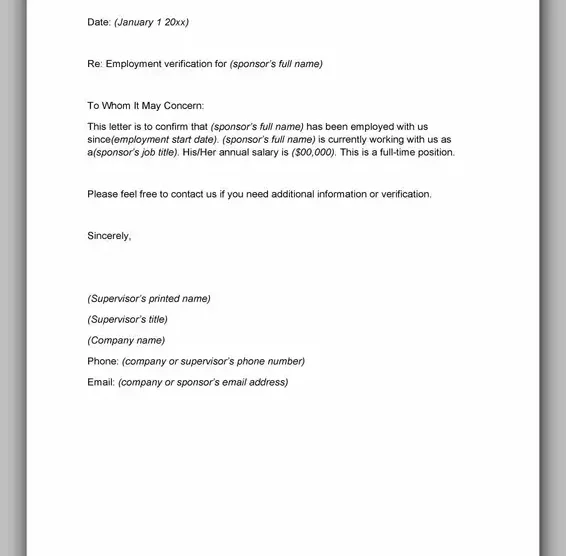 Proof of Employment Letter Samples 17