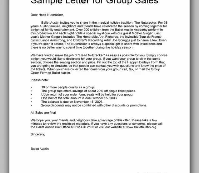 Sales Letter Example for Business 20