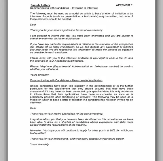 Professional Rejection Letter Template 05