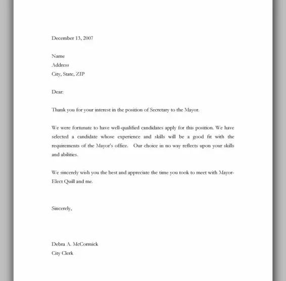 Professional Rejection Letter Template 21