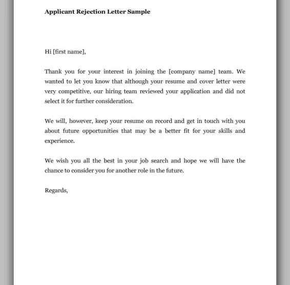 Professional Rejection Letter Template 24