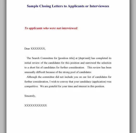 Professional Rejection Letter Template 28