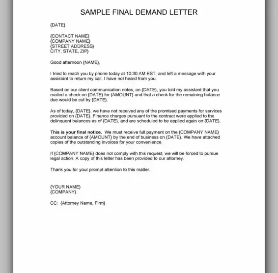 example of demand letter 11