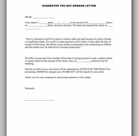 example of demand letter 14