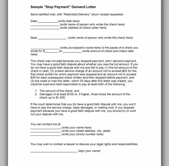 example of demand letter 20