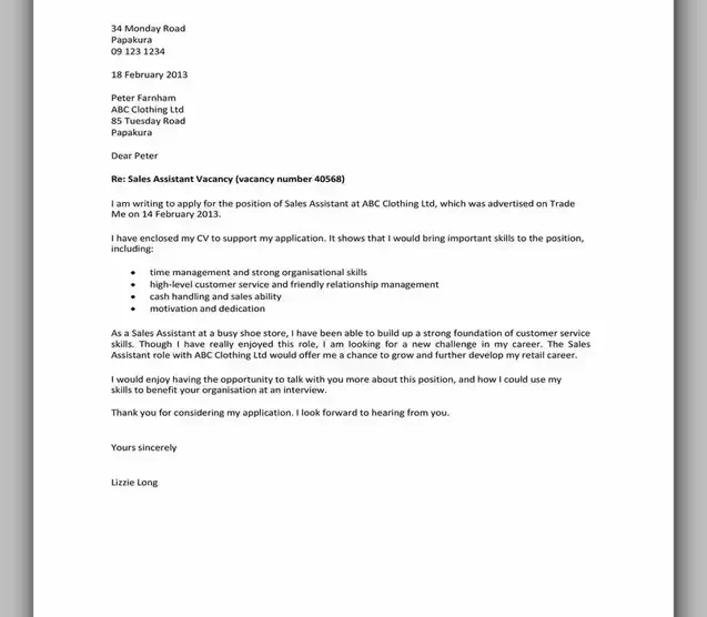 letter of Application Template Word 02