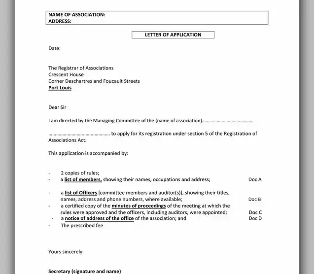 letter of Application Template Word 18